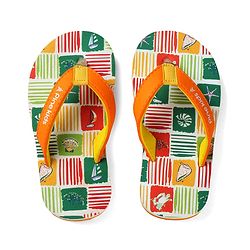 Pine Kids Slip On Flip Flops with Nautical Theme Print - Multicolor