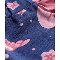 Pine Kids Cotton Lycra Knit Full Length Butterfly Printed Leggings Pack Of 2 - Blue & Dark Pink