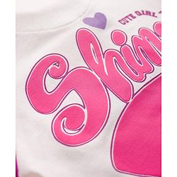 Pine Kids Cotton Knit Full Raglan Sleeves Sweatshirt With Front & Back Text Print - Dark Pink & White