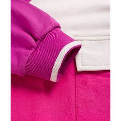 Pine Kids Cotton Knit Full Raglan Sleeves Sweatshirt With Front & Back Text Print - Dark Pink & White