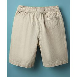 Pine Kids Cotton Woven Above Knee Length Solid Coloured Shorts-Beige