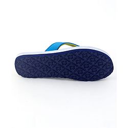 Pine Kids Flip Flops With Tropical Theme Print - Navy Blue