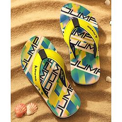 Pine Kids Slip On Flip Flops with Text Print - Blue
