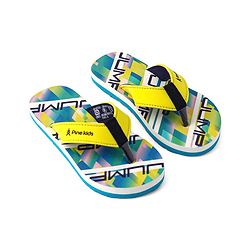 Pine Kids Slip On Flip Flops with Text Print - Blue