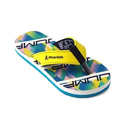 Pine Kids Slip On Flip Flops with Text Print - Blue