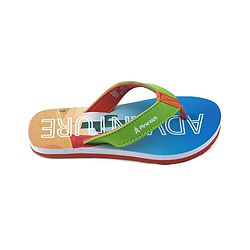 Pine Kids Flip Flops With Text Print - Blue