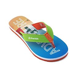 Pine Kids Flip Flops With Text Print - Blue