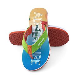 Pine Kids Flip Flops With Text Print - Blue