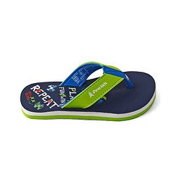 Pine Kids Slip On Flip Flops With Text Print - Navy Blue