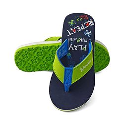 Pine Kids Slip On Flip Flops With Text Print - Navy Blue