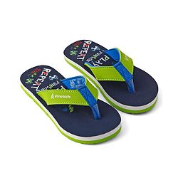 Pine Kids Slip On Flip Flops With Text Print - Navy Blue