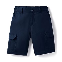 Pine Kids Cotton Elastane Woven Above Knee Length Solid Colour Shorts - Black