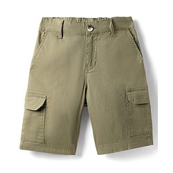 Pine Kids Cotton Elastane Woven Above Knee Length Solid Colour Shorts - Black