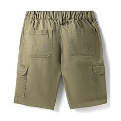 Pine Kids Cotton Elastane Woven Above Knee Length Solid Colour Shorts - Black