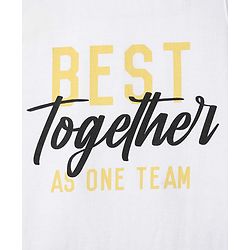 Pine Kids 100% Cotton Half Sleeves Checks Shirt With Text Printed Tank T-Shirt - Yellow & White