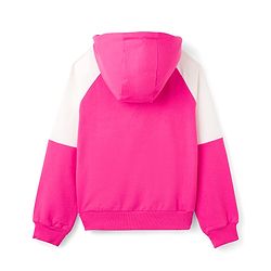 Pine Kids Cotton Knit Full Sleeves Hooded Sweatshirt With New York Print - Dark Pink & White