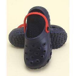 Pine Kids Solid Color Back Strap Closure Clogs - Navy Blue