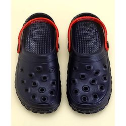 Pine Kids Solid Color Back Strap Closure Clogs - Navy Blue