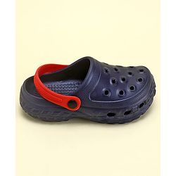Pine Kids Solid Color Back Strap Closure Clogs - Navy Blue