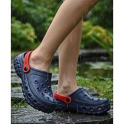 Pine Kids Solid Color Back Strap Closure Clogs - Navy Blue