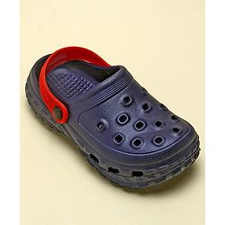 Pine Kids Solid Color Back Strap Closure Clogs - Navy Blue
