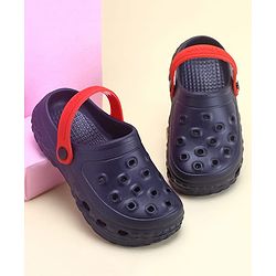 Pine Kids Solid Color Back Strap Closure Clogs - Navy Blue