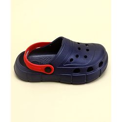 Pine Kids Solid Color Back Strap Closure Clogs - Navy Blue