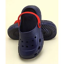 Pine Kids Solid Color Back Strap Closure Clogs - Navy Blue