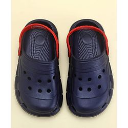 Pine Kids Solid Color Back Strap Closure Clogs - Navy Blue