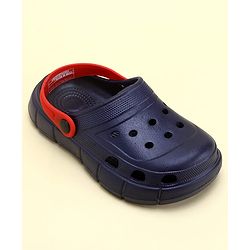 Pine Kids Solid Color Back Strap Closure Clogs - Navy Blue
