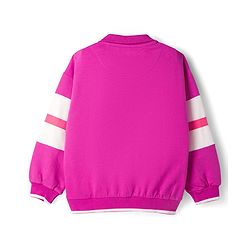 Pine Kids Cotton Knit Full Sleeves Sweatshirt With Brooklyn Print - Fuchsia