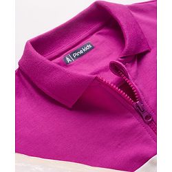 Pine Kids Cotton Knit Full Sleeves Sweatshirt With Brooklyn Print - Fuchsia
