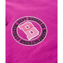 Pine Kids Cotton Knit Full Sleeves Sweatshirt With Brooklyn Print - Fuchsia