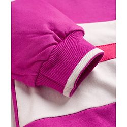 Pine Kids Cotton Knit Full Sleeves Sweatshirt With Brooklyn Print - Fuchsia