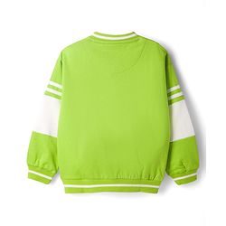 Pine Kids Cotton Knit Full Sleeves Sweatshirt With Arizona Print - Light Green & White