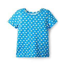 Pine Kids Single Jersey Knit Half Sleeves Co-ords Night Suit With Star Print - Teal Blue