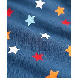 Pine Kids Single Jersey Knit Half Sleeves Co-Ord Night Suit With Star Print - Blue
