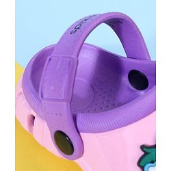 Pine Kids Back Strap Clogs with Applique - Pink