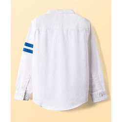 Pine Kids Cotton Woven Full Sleeves Shirt With Sport Theme Print - White