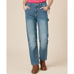 Pine Kids Denim Woven Full Length Cut & Sew Washed Jeans - Blue
