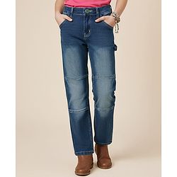 Pine Kids Denim Woven Full Length Cut & Sew Washed Jeans - Blue