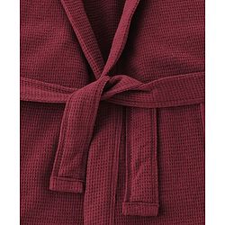 Pine Kids Cotton Knit Full Sleeves Solid Color Hooded  Bath Robe - Maroon