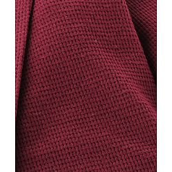 Pine Kids Cotton Knit Full Sleeves Solid Color Hooded  Bath Robe - Maroon