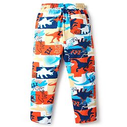 Pine Kids Single Jersey Knit Half Sleeves Co-ords Night Suit with Dino Print - White