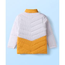 Pine Kids Woven Full Sleeves Color Block Padded Jacket - Yellow & White