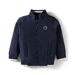 Pine Kids Woven Full Sleeves Padded Jacket - Navy Blue