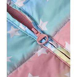 Pine Kids Woven Full Sleeves Hooded Padded Jacket With Star Print - Multicolor