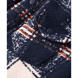 Pine Kids Woven Full Sleeves Hooded Winter Jacket With Checks - Navy Blue