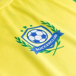 Pine Active Knitted Half Sleeve Brazil Football T-Shirt - Yellow