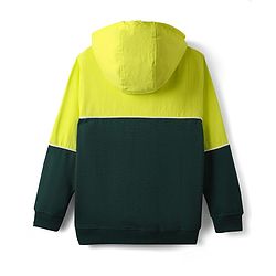 Pine Kids Cotton Knit Full Sleeves Hooded Sweatshirt With Number Print - Lime & Dark Green